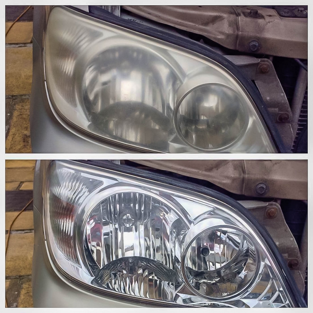 Faded Headlight lens repair before & after by Attention to Detail mobile smart repairs