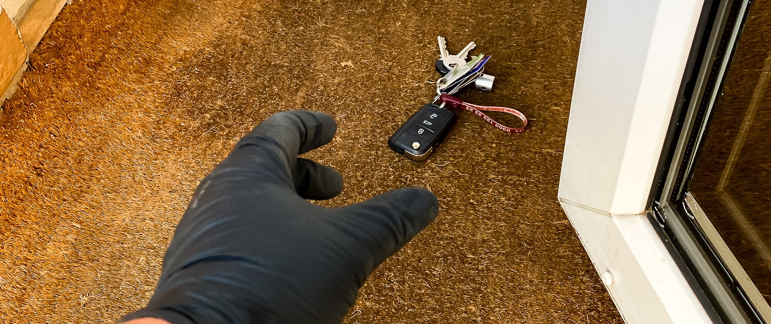 Car Keys on door mat Social Distancing